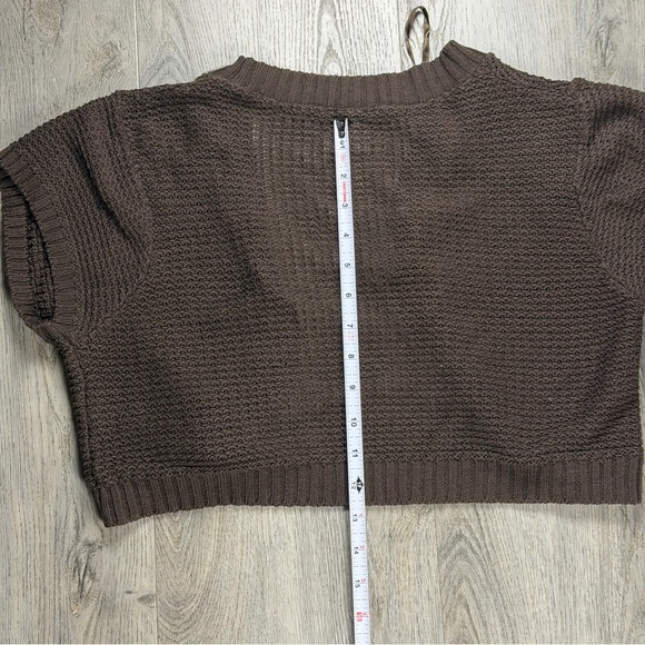 Dots Micro Shrug Cardigan Sweater Womens XL Brown Cropped Y2k Whimsical - Picture 7 of 8